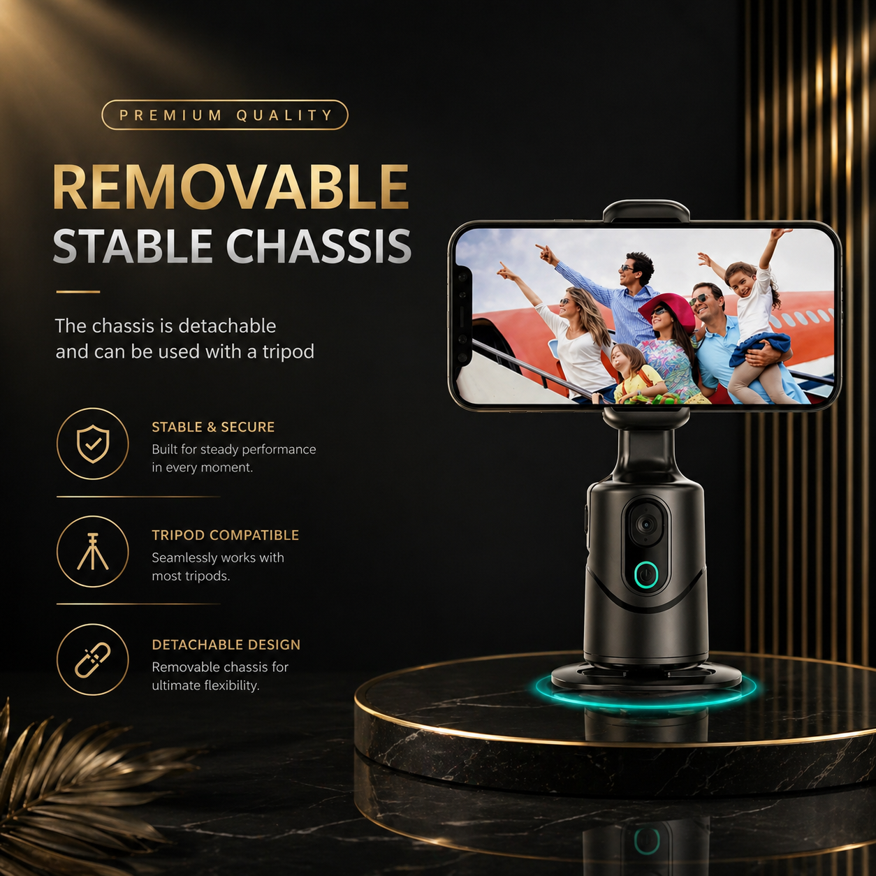 SmartCapture™
 Auto Recognition Smartphone Automatic Tracking Gimbal Tripod